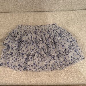 LoveShackFancy Blue Floral Mini Skirt